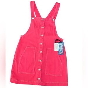 Blue Spice Women’s Overall Button-Front Pinafore Skirt Size Large NWT